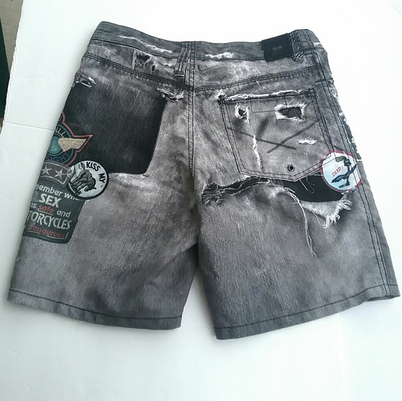 Faux Distressed Shorts - Picture 2 of 14